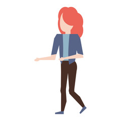Young woman faceless avatar cartoon
