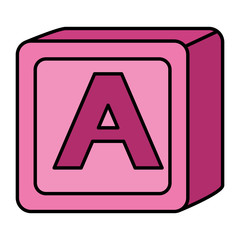 alphabet block toy baby with letter a