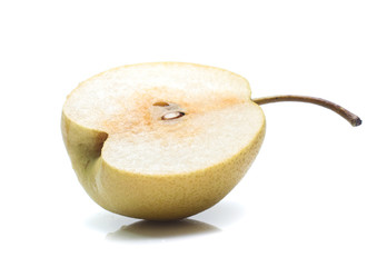 Chinese pear on white background,yellow