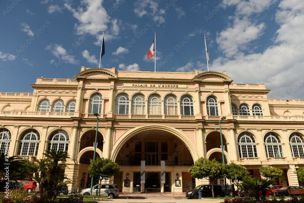 Canvas Prints palais de l’europe in menton,(theater and concert hall in menton) france