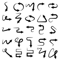 curve arrow icons vector set