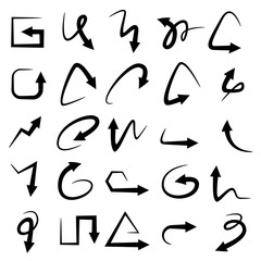 curve arrow icons vector set