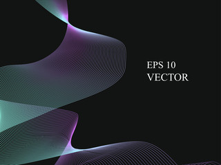 EPS 10 vector. Curved lines and waves. Futuristic concept.	