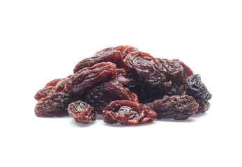 Organic dried Raisins isolated on white background