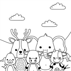 Fototapeta premium Set of animals cartoons design