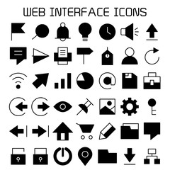 simple web interface icons set