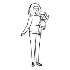 happy student boy with female teacher