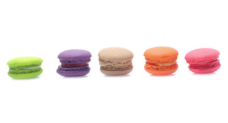 Colorful  macaron isolated on white background