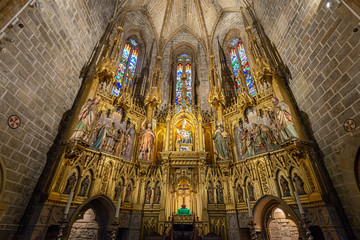 Gothic altarpiece of the church of San Saturnino, Pamplona, Spain