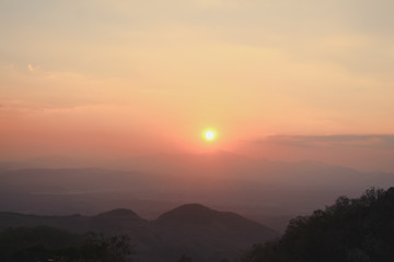Fototapeta na wymiar Landscape mountain with sky sunset.