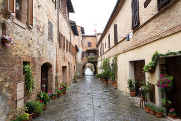 Fototapeta na wymiar Street of the city Orvieto, Italy, Toscana.