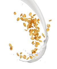 corn flakes with milk splash