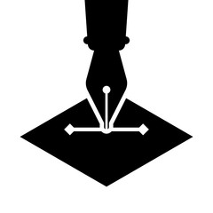 Fountain pen nib icon symbol, vector symbol ink pen.