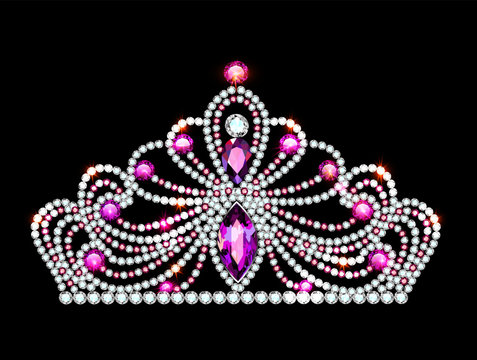 Illustration of a beautiful crown,  tiara with gems