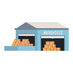 Warehouse storage building with merchandise