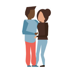 Young couple avatar faceless