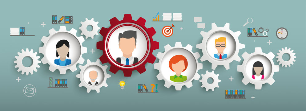 Company Team Concept Green Header Gears