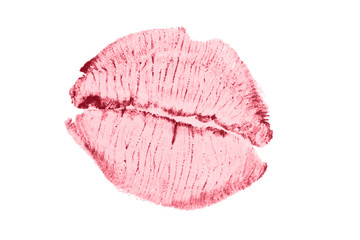 Lipstick kiss isolated on white background