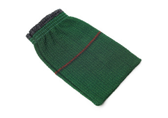 bath materials, bath towel on white background