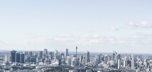 Naklejka premium Sydney, Sydney skyline, Ariel view, nice day, rustic
