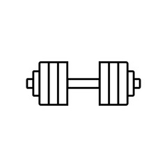 Dumbbells monochrome icon in line style isolated on white background, symbol of equipment for training in the gym. Simple dumbbells illustration.- vector
