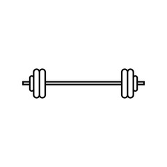 Barbell icon in line style isolated on white background. Gym, workout, fitness simple sign, symbol and logo.- vector