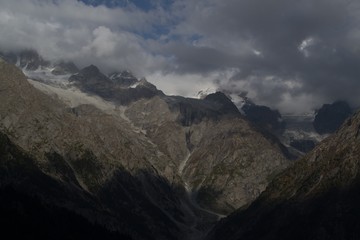 High mountains and clouds