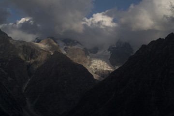 High mountains and clouds
