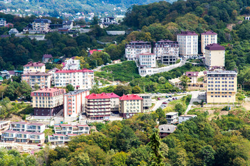 Fototapeta premium View modern architecture of the city of Sochi from the observation deck. Russia