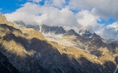 High mountains and clouds