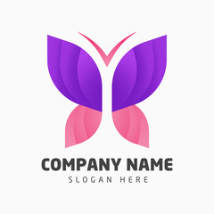Butterfly Logo Template. Colorful Butterfly Logo Template.