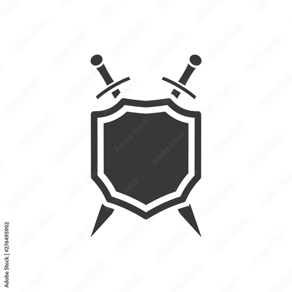 Fototapete shield icon template black color editable. sword conception with shield symbol vector sign isolated 