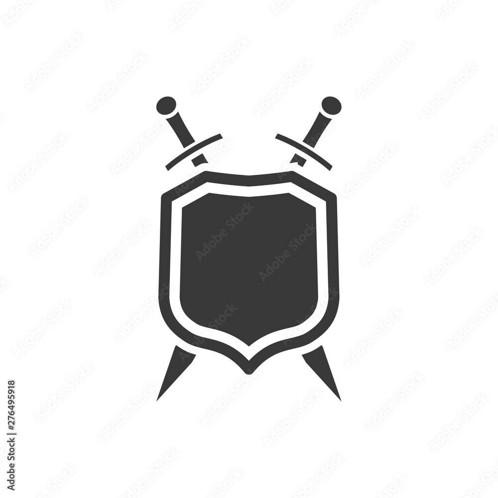 Fototapete shield icon template black color editable. sword conception with shield symbol vector sign isolated 
