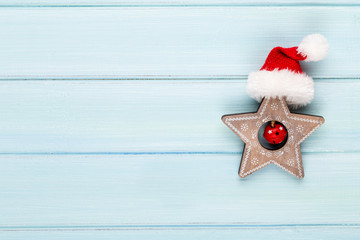 Christmas background in christmas decor, ornament vintage style. Greeting card..