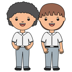 cute little students boys characters