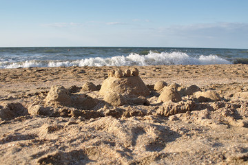 sand castle on the seashore