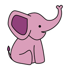cute little elephant pink character
