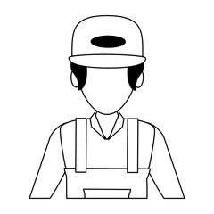 Warehouse worker logistics job concept in black and white