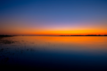Lake, Sea, Sunset, Sky, Orange Color