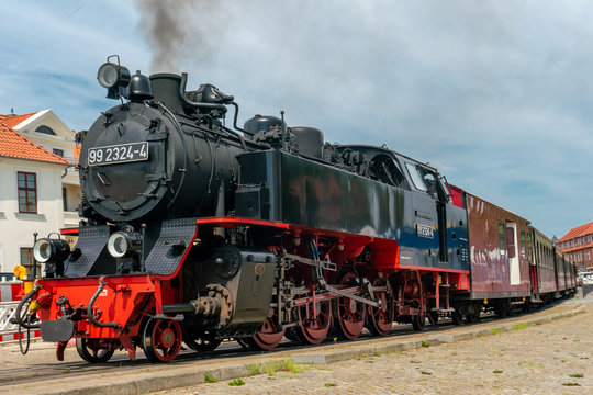 ancient steam railway engine "Molli" in Bad Doberan
