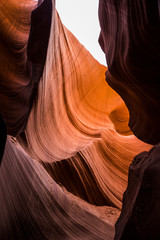 glimpse of blue sky Antelope Canyon Arizona on Navajo land near Page,Arizona, Utah, United states of America, 