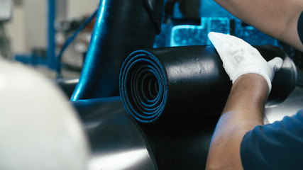 Industrial rubber rolling - obrazy, fototapety, plakaty