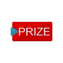 Red Prize button on white background