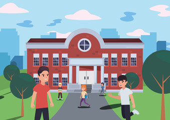 back to school flat design