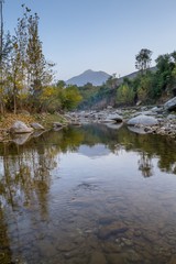 Autumn trees reflections in a lake