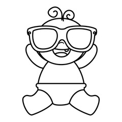 cute little baby boy with sunglasses