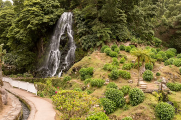 Waterfall in natural park, Nordeste, Sao Miguel