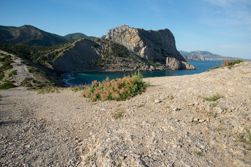 Coast of the Black Sea in Novy Svet, Crimea
