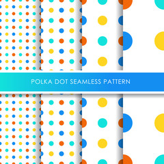 Polka dot seamless pattern collection, Decorative wallpaper.