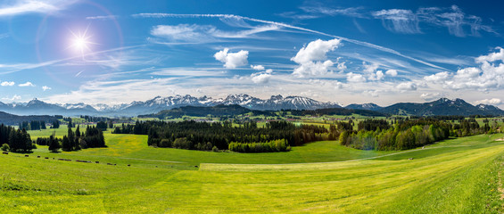 Panorama Landschaft in Bayern im Allgäu